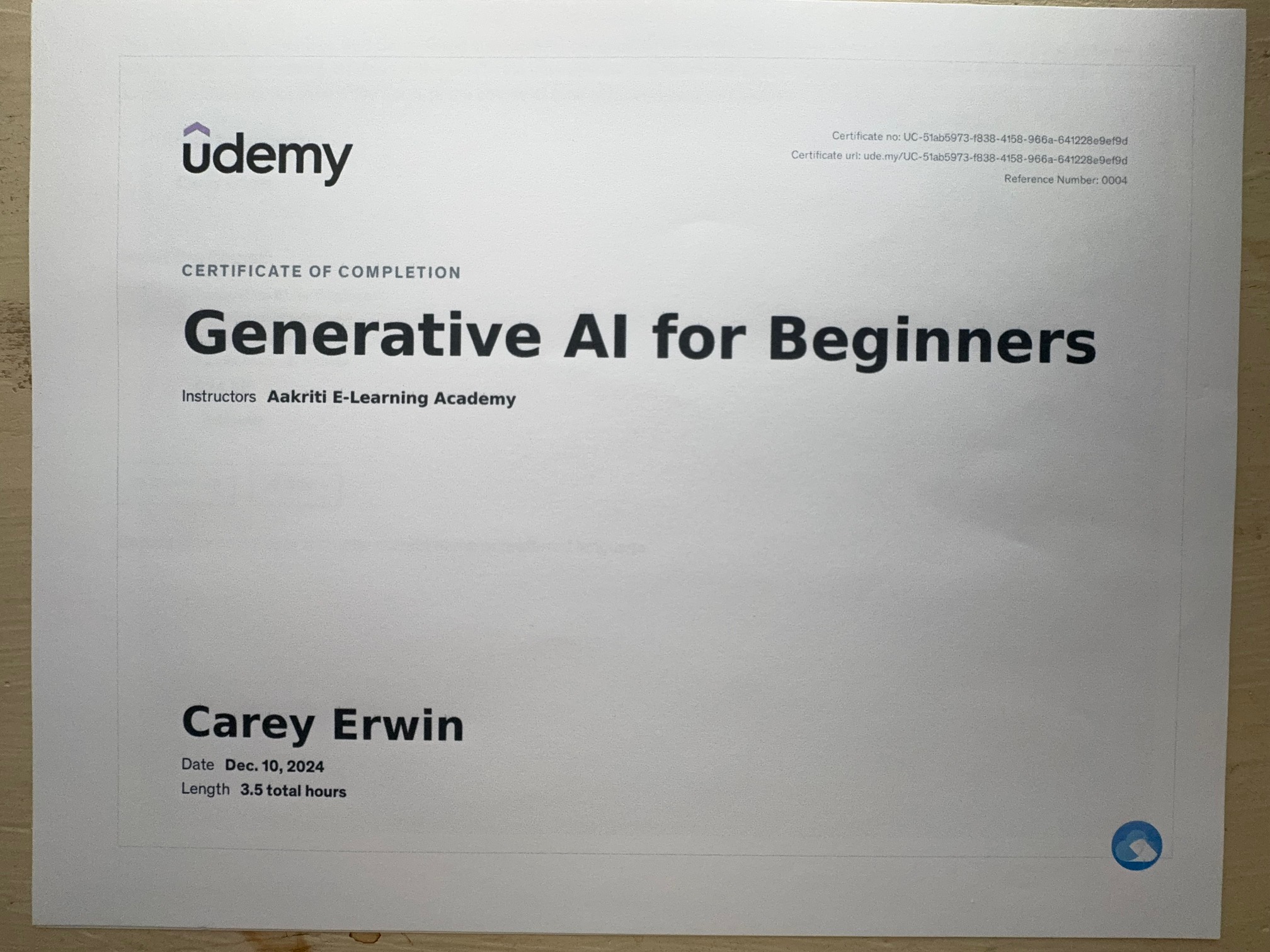 Professional Certificate 8